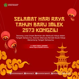 Imlek 2573 Khongzili, Menag: Semoga Harmoni, Damai, dan Sejahtera