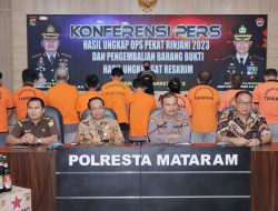 Ops Pekat Rinjani 2023: Polresta Mataram Amankan Puluhan Tersangka dan Terjadi Penurunan Kasus