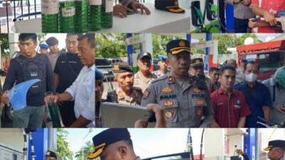 Sidak SPBU, Kapolsek Sandubaya Berikan Imbauan