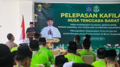 Lepas Kafilah NTB untuk MTQ XXX Nasional di Samarinda, PJ Gubernur NTB: Optimalkan Kemampuan untuk Menjadi Terbaik