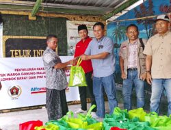 Kolaborasi PWI NTB–Alfamart, Kembali Salurkan Puluhan Paket Sembako untuk Korban Banjir